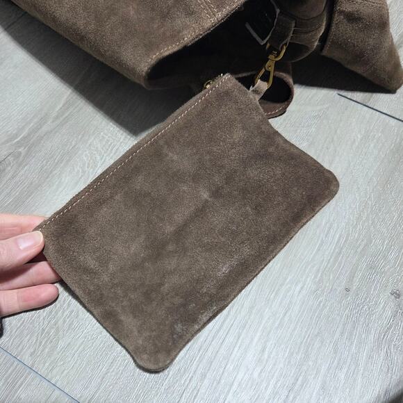 Brandy Melville Brown Suede Hobo Bag with Matching Wallet - Picture 8 of 9